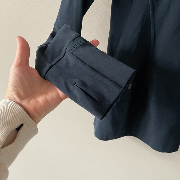 Lululemon Contour Zip Up Mock Neck Activewear Jacket Nocturnal Teal Blue 6 - Picture 4 of 9